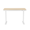 ERGONEX height-adjustable sit-stand desk with white frame and light wood top, featuring built-in control panel, USB ports, and under-desk drawer – ideal for modern home or office workspaces in Mauritius