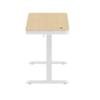 ERGONEX height-adjustable sit-stand desk with white frame and light wood top, featuring built-in control panel, USB ports, and under-desk drawer – ideal for modern home or office workspaces in Mauritius